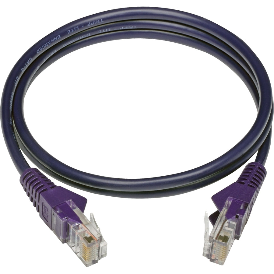 Eaton Tripp Lite Series Cat5e 350 MHz Snagless Molded (UTP) Ethernet Cable (RJ45 M/M), PoE - Purple, 3 ft. (0.91 m)