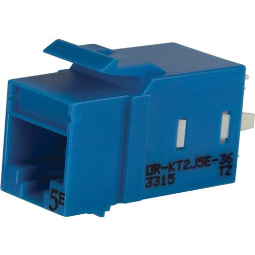 LEGRAND Ortronics Category 5e Keystone Jack, Lacing Cap Termination, Blue, Female, KT2J5E-36