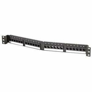Legrand Ortronics Category 6 TechChoice 24 Port Angled Patch Panel Black 1RU
