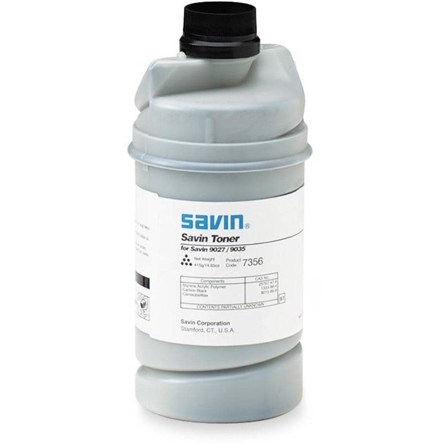 Savin 7356 Copier Toner Cartridge, 14.64 oz, Black