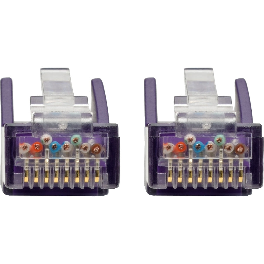 Eaton Tripp Lite Series Cat6 Gigabit Snagless Molded (UTP) Ethernet Cable (RJ45 M/M), PoE, Purple, 15 ft. (4.57 m)