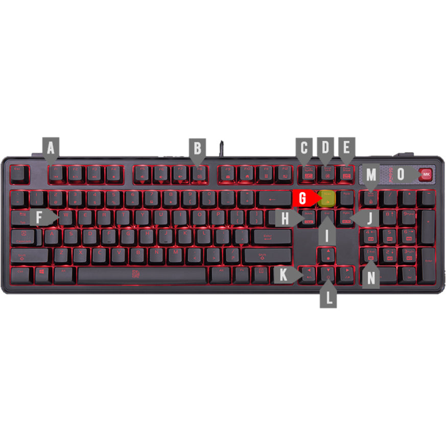 Thermaltake Tt eSPORTS MEKA PRO Cherry BLUE, 1.48 in, Black, KB-MGP-BLBDUS-01, USB