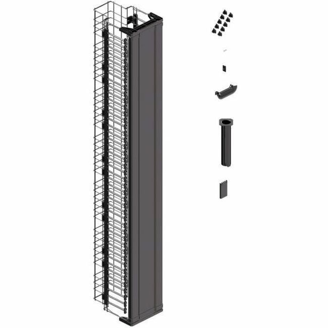 LEGRAND Ortronics MM20 Vertical Cable Manager with Door, 10" Wide, for 7 ft (45U) Rack, Black, MM20VMD710-B