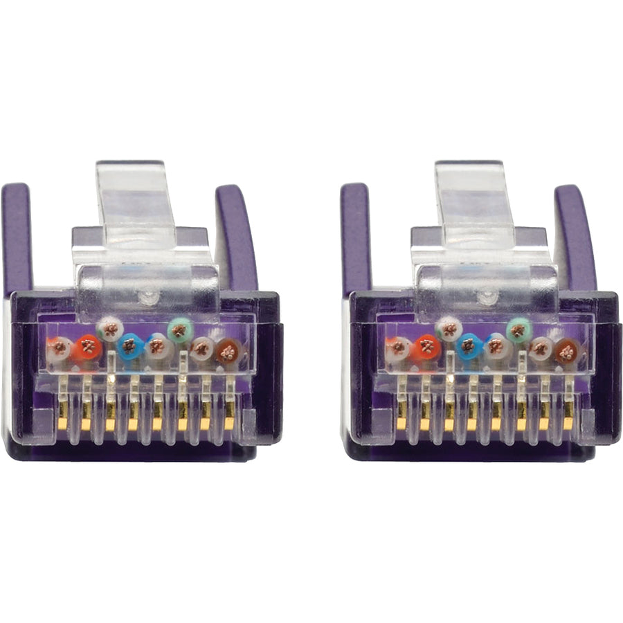 Eaton Tripp Lite Series Cat6 Gigabit Snagless Molded (UTP) Ethernet Cable (RJ45 M/M), PoE, Purple, 50 ft. (15.24 m)