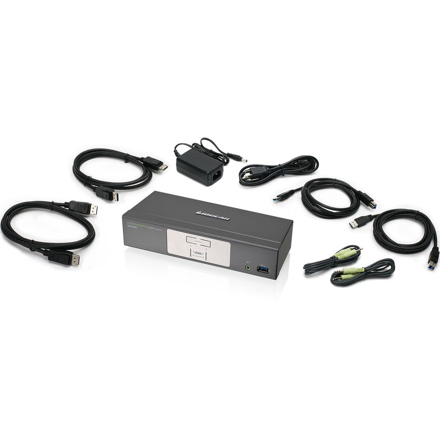 IOGEAR 2-Port 4K UHD DisplayPort KVMP with Keyboard and Mouse