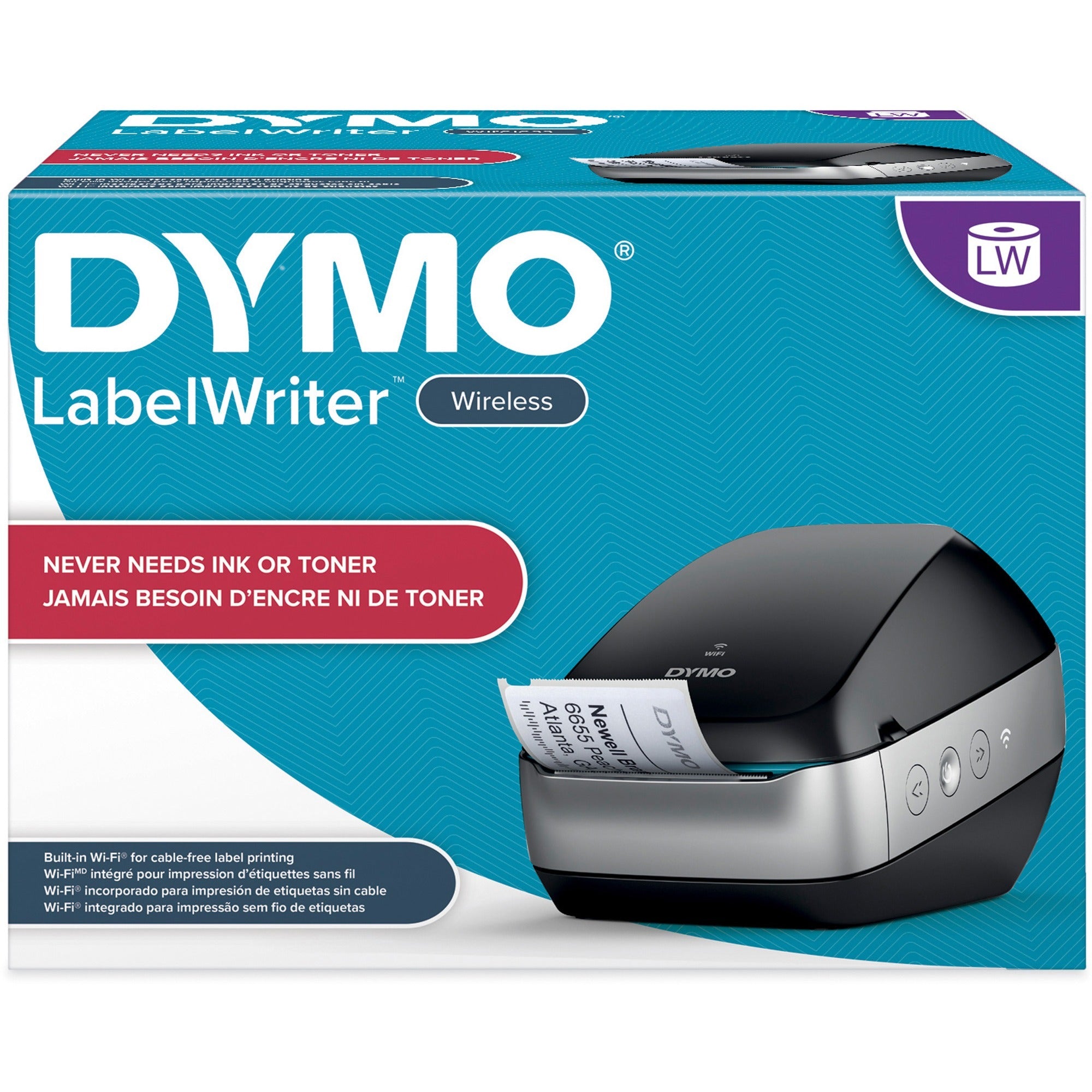 Newell Dymo LabelWriter Desktop Direct Thermal Printer - Monochrome - Label Print - Wireless LAN - Black
