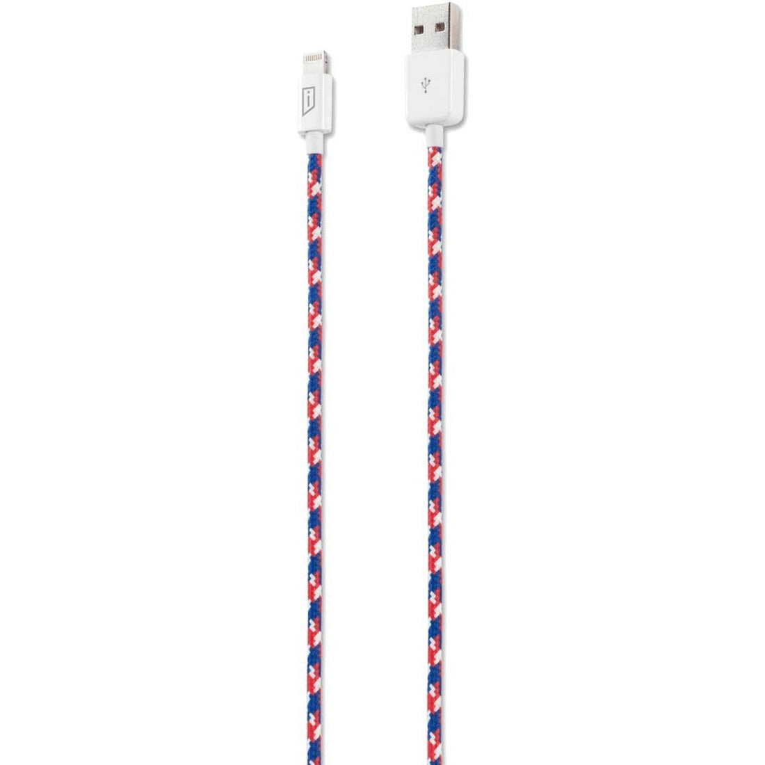 Targus iStore Lightning Charge 4ft (1.2m) Marbled Woven Cable (Red/White/Blue)