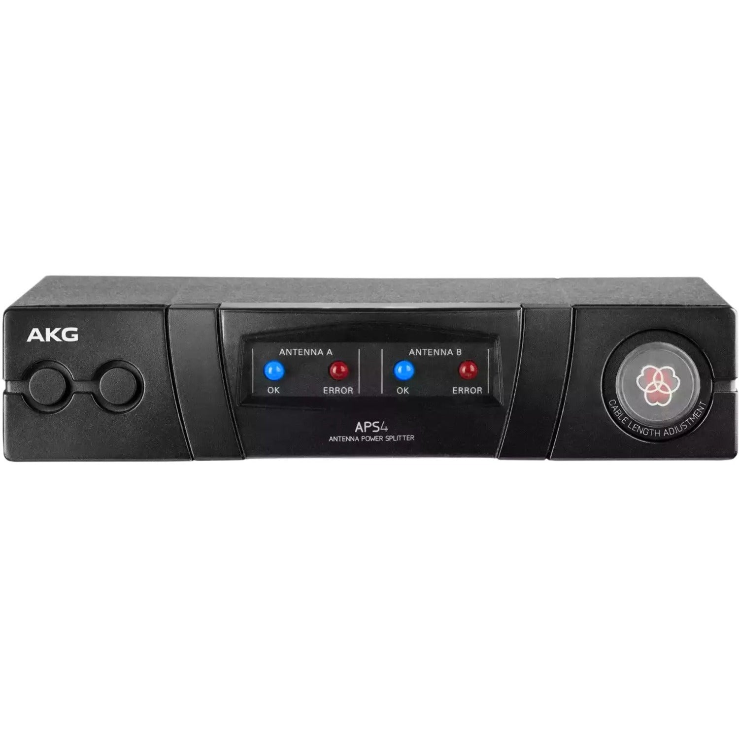 AKG APS4 Antenna Power Splitter, 2.34 lb, 3296H00050, APS4 Antenna Power Splitter 10 x MK PS Antenna cable 1 x RMU4000 Rack mount kit 2 x Single front mount cable 1 x Power supply (EU/US/UK/AU)