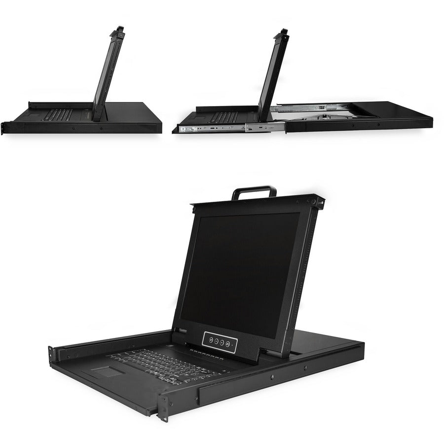 StarTech.com 8 Port Rackmount KVM Console w/ Cables - Integrated KVM Switch w/ 17" LCD - 1U LCD KVM Drawer 50000 MTBF - USB +