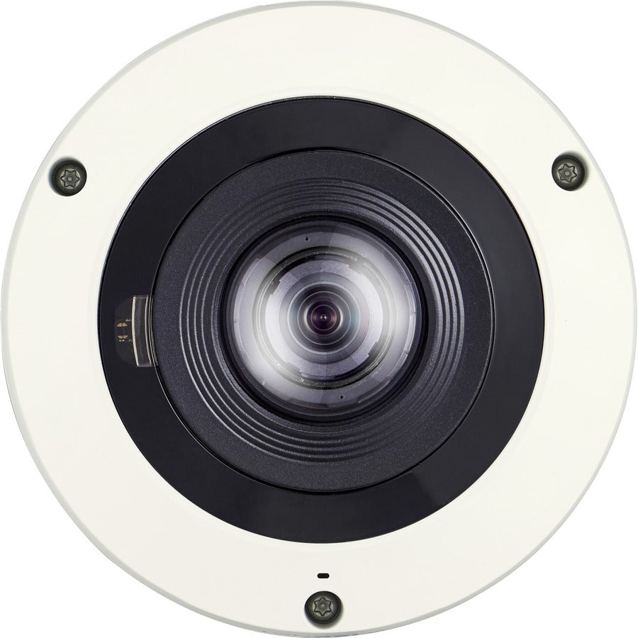 HANWHA Wisenet XNF-8010RVM 6 Megapixel Indoor/Outdoor Network Camera - Color - Fisheye - Ivory, 1.6 mm, White, IK10, Wired, 6 MP sensor 360