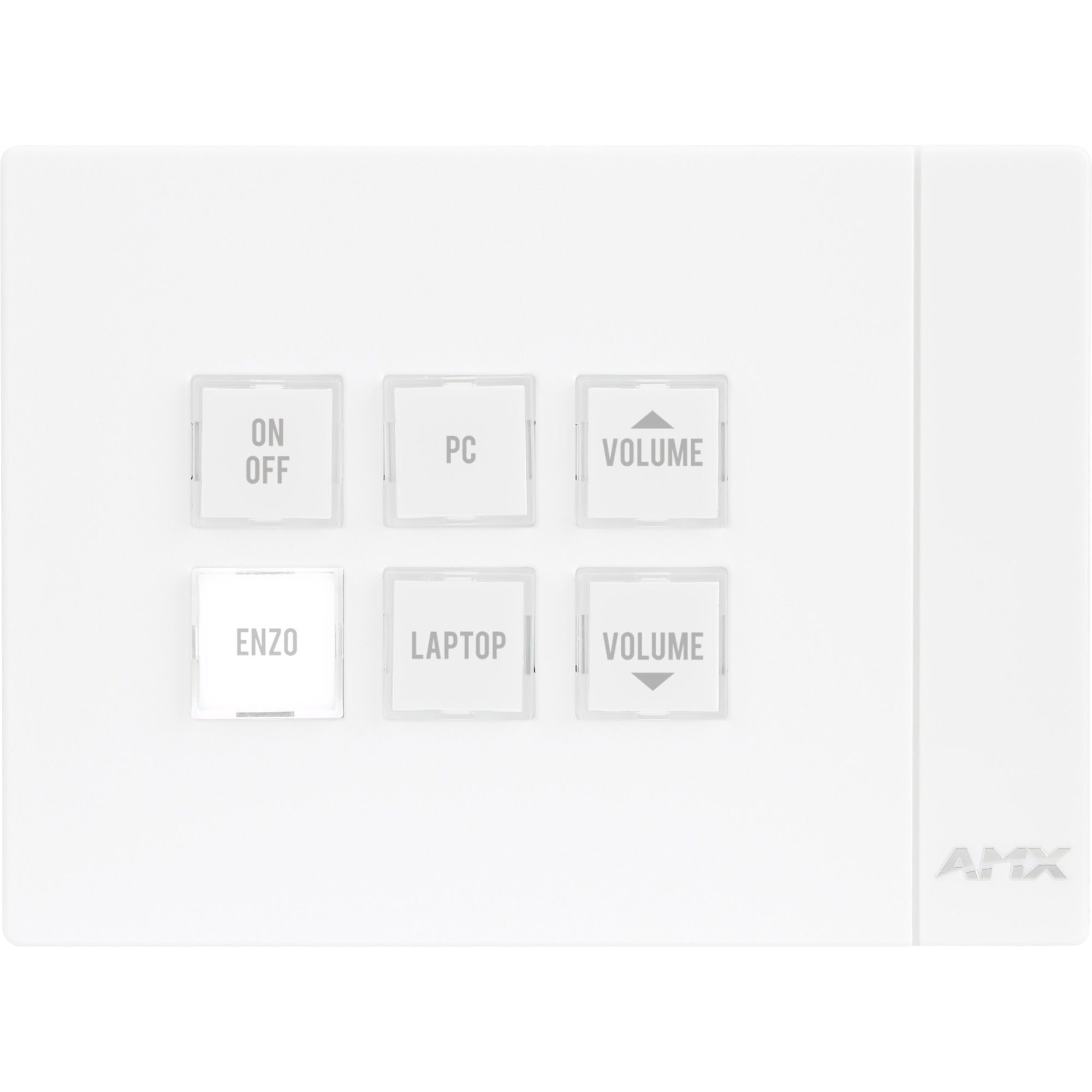 HARMAN AMX Massio 6-Button ControlPad (US, UK, EU), FG2102-06P-W, 30 mm, White