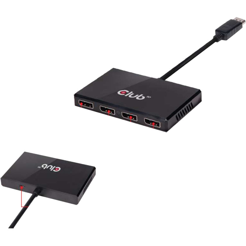 Club 3D Multi Stream Transport (MST) Hub DisplayPort 1.2 Quad Monitor USB Powered