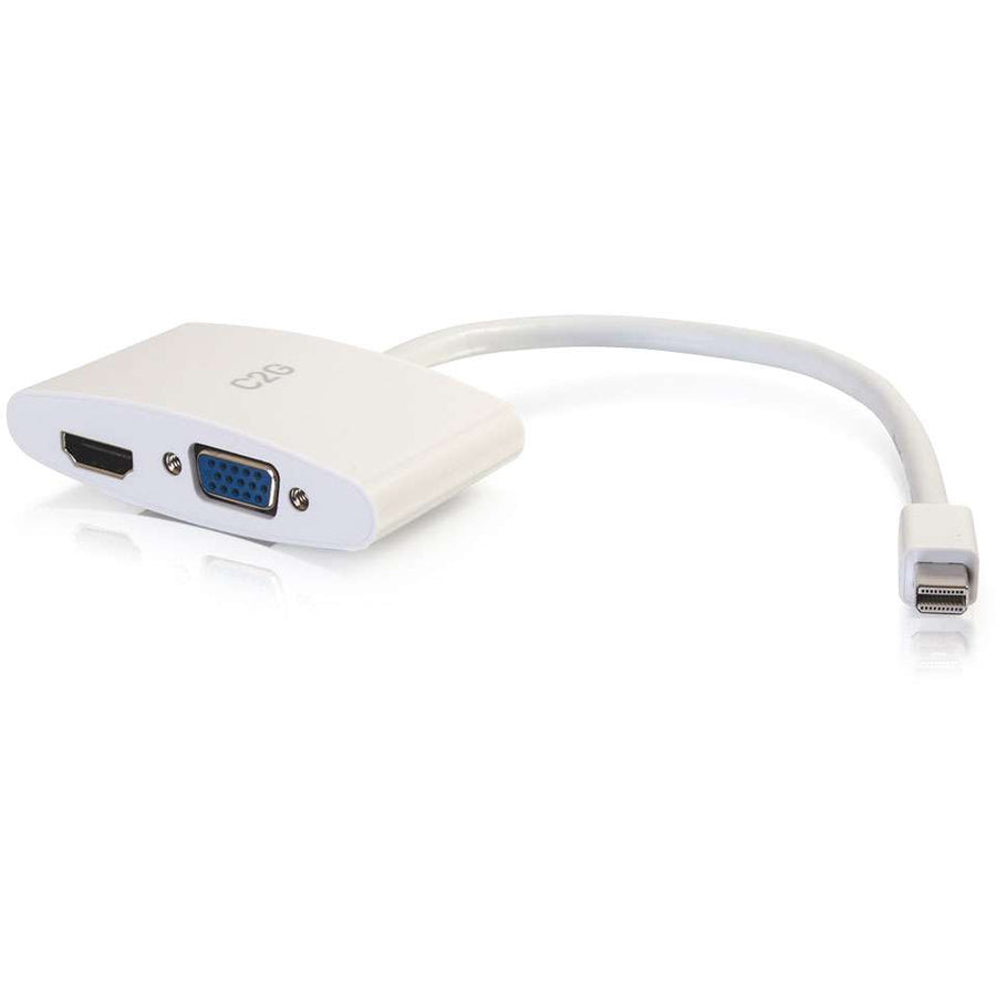 Legrand C2G 8in Mini DisplayPort to 4K HDMI or VGA Adapter - White