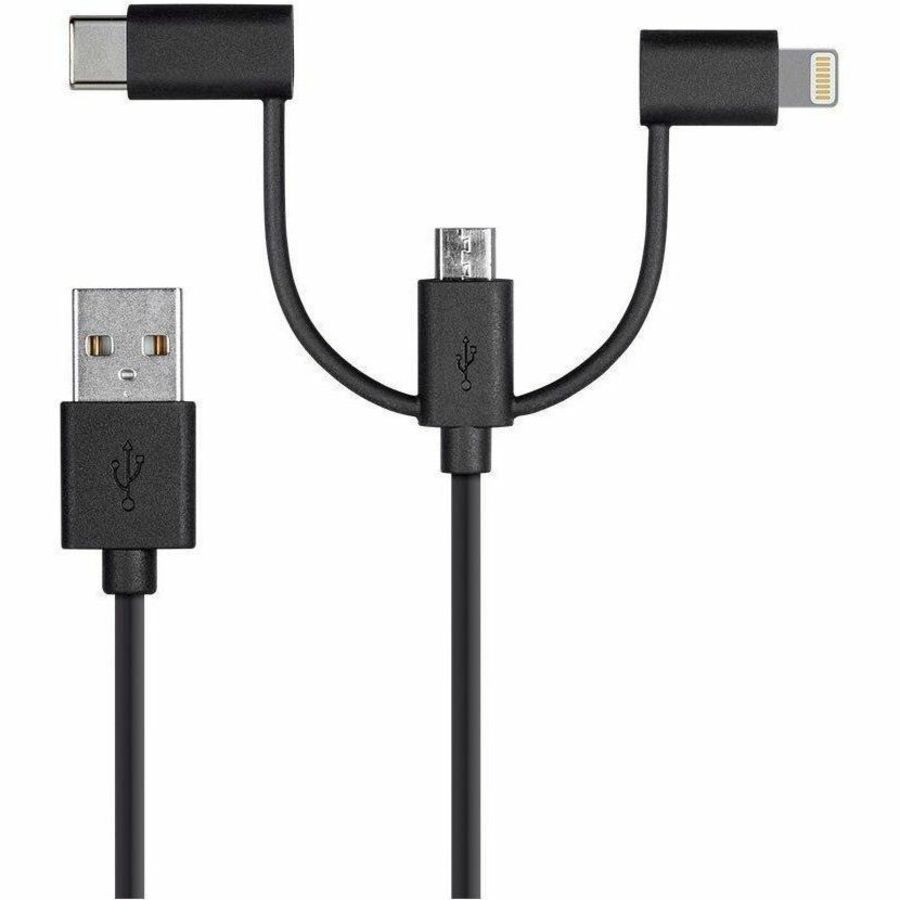 Monoprice Essential Lightning/Micro-USB/USB-C Data Transfer Cable