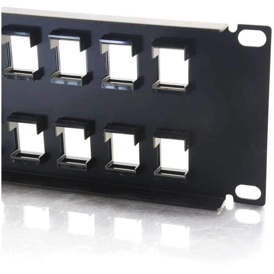 Legrand C2G 32-Port Blank Keystone/Multimedia Patch Panel, 19 in, Black