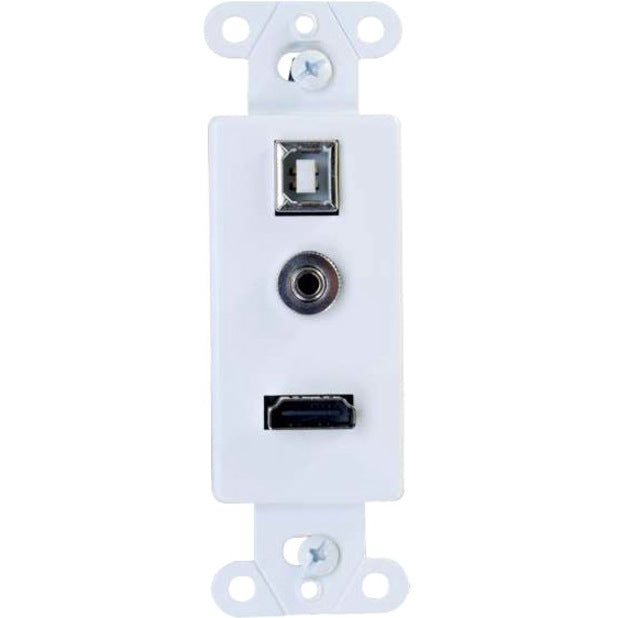 Legrand C2G Decorative HDMI Wall Plate with USB and 3.5mm White