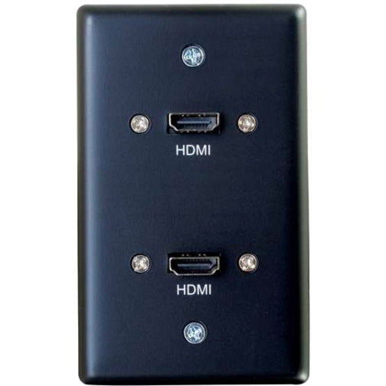Legrand C2G Single Gang Wall Plate with Dual HDMI Pigtails Black