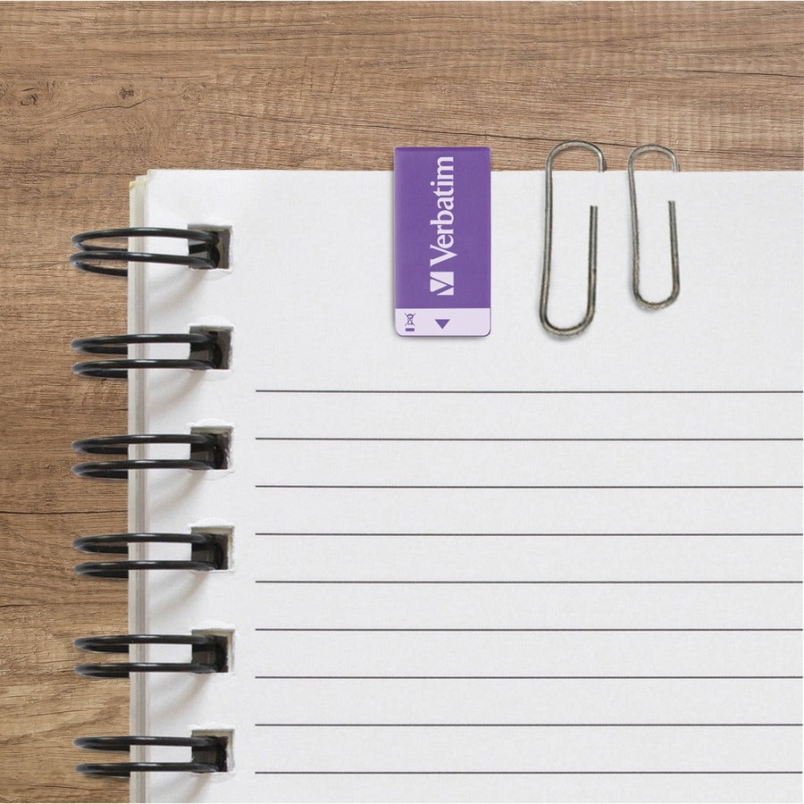 Verbatim 16GB Clip-it USB Flash Drive - Violet, 1.4 in