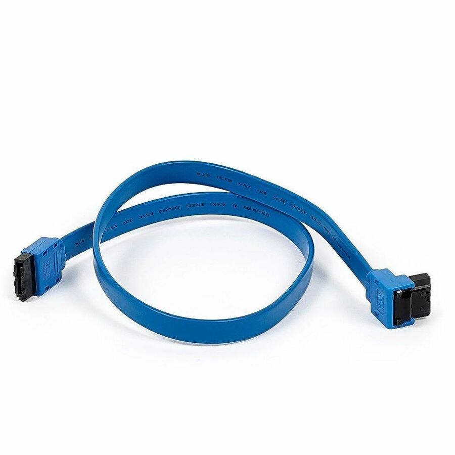 Monoprice 18in SATA 6Gbps Cable with Locking Latch (90-degree to 180-degree), Blue