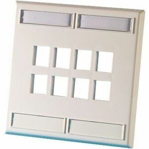 LEGRAND FPKEYSTONE8HOLE2GLBL DESG, WHITE, KSFP8