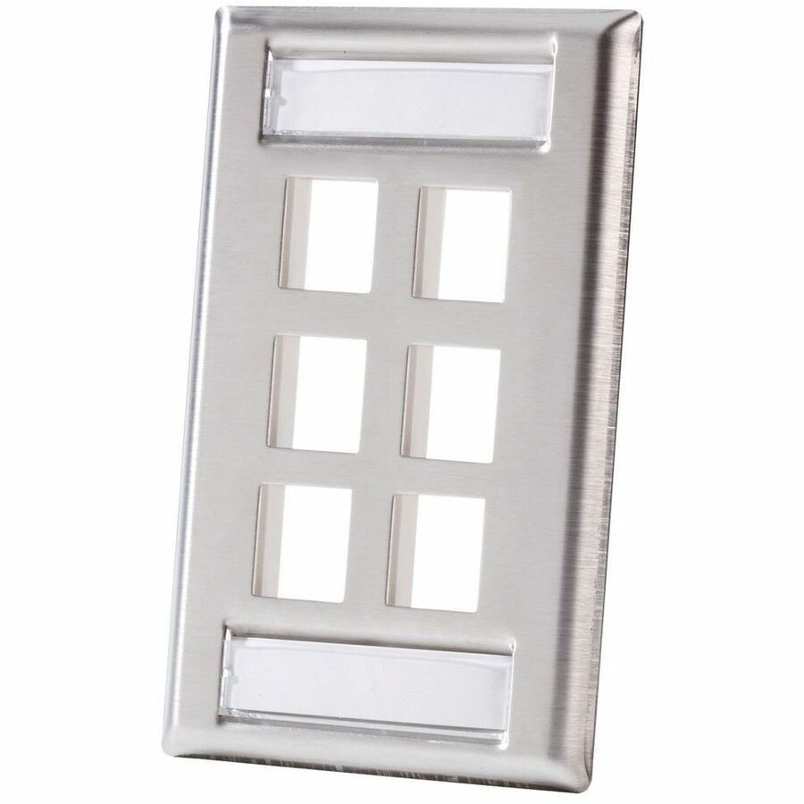 Ortronics FPKEYSTONE6HOLESGSTAINLESS, Gray, KSSS6