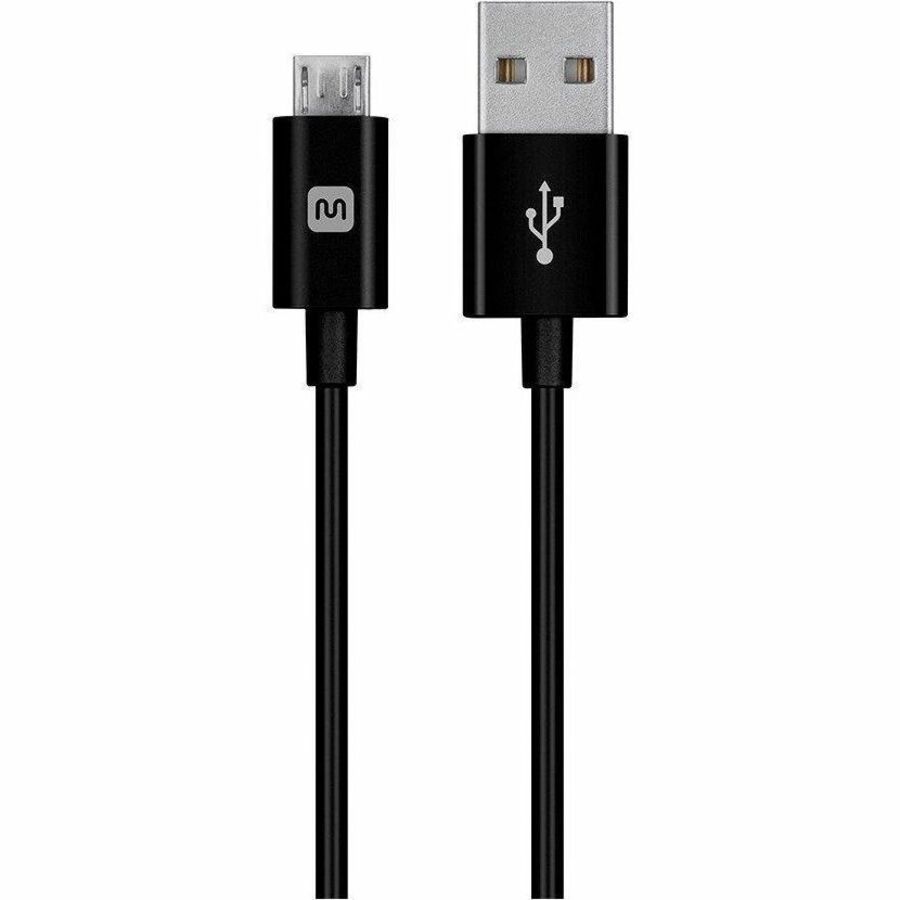 Monoprice Select Series USB-A to Micro B Cable, 2.4A, 22/30AWG, Black, 6ft