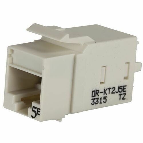 LEGRAND Ortronics Category 5e Keystone Jack, Lacing Cap Termination, Fog White, Female, KT2J5E