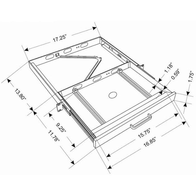Adesso Touchpad Keyboard w Rackmount, 1.43 lb, AKB-425UB, Black, Cable