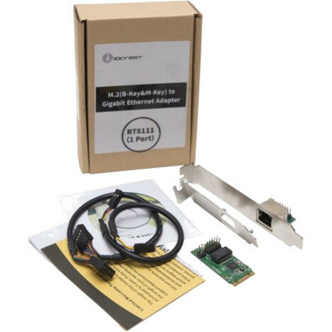 IO Crest Gigabit Ethernet Card, 1000Base-T, Gigabit Ethernet Card 1 x RJ45 Daughter PCI Board 1 x Low Profitl Bracket 1 x Internal Data Cable 1 x Manual 1 x Driver CD