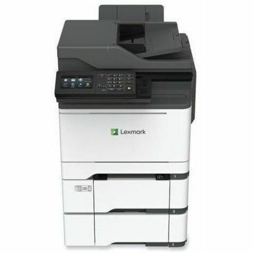 Lexmark CX622ade Laser Multifunction Printer-Color-Copier/Fax/Scanner-40 ppm Mono/Color Print-2400x600 Print-Automatic Duplex Print-100000 Pages Monthly-251 sheets Input-Color Scanner-1200 Optical Scan-Color Fax-Gigabit Ethernet