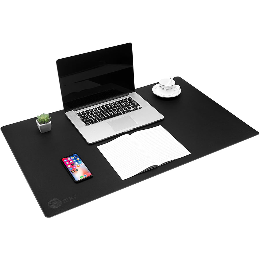 Open Box - SIIG Large Artificial Leather Smooth Desk Mat Protector - Black