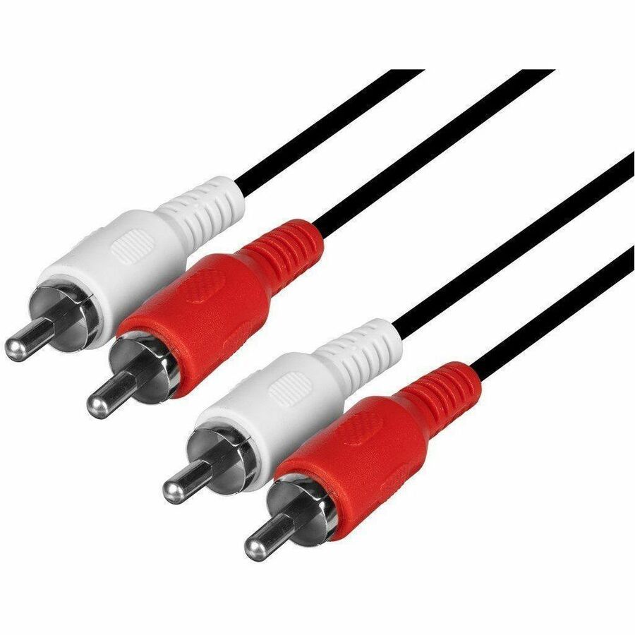 Monoprice 6ft 28AWG 2 RCA Plug/2 RCA Plug M/M Cable, Black
