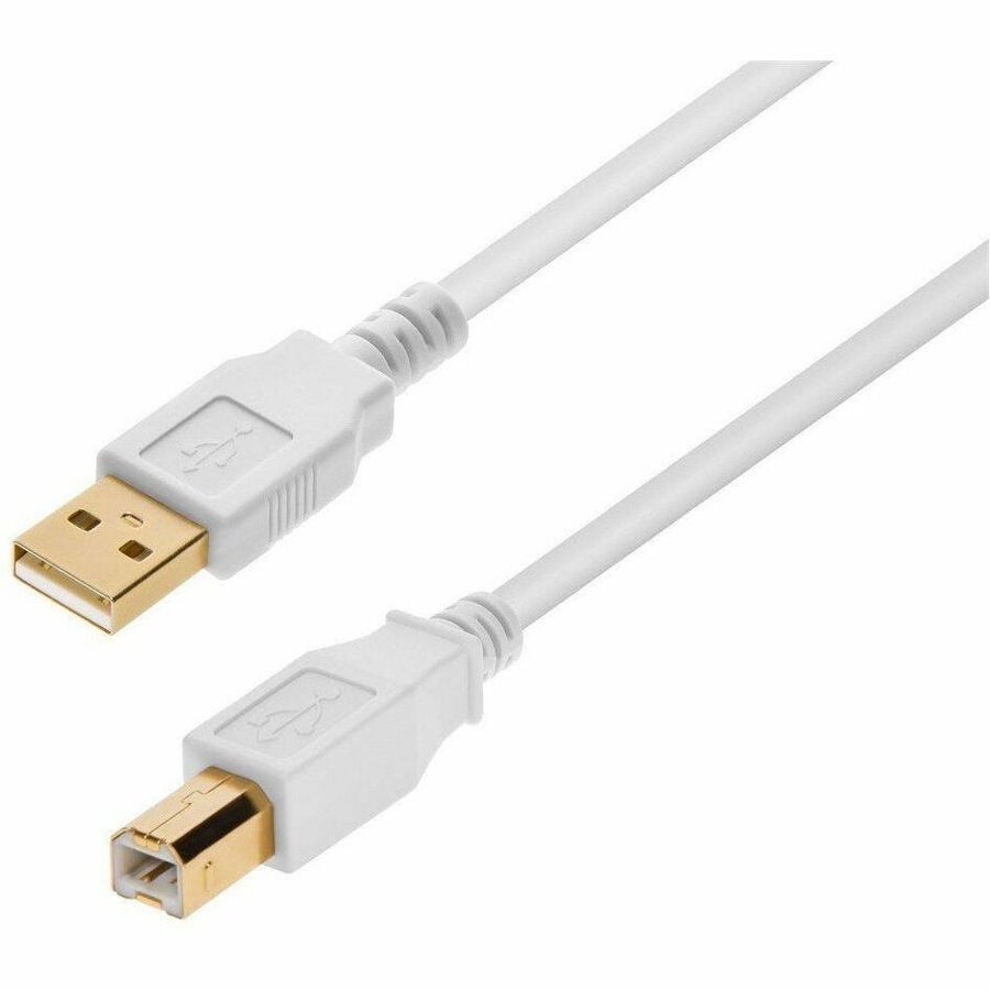 Monoprice USB-A to USB-B 2.0 Cable - 28/24AWG Gold Plated White 15ft