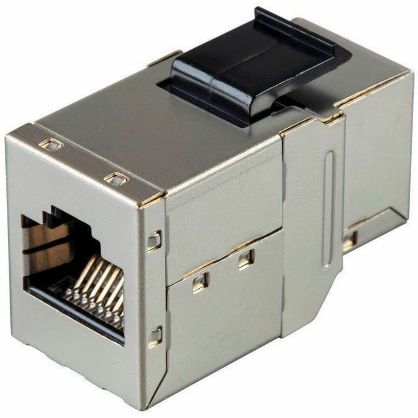 Monoprice Cat6A 10G Shielded RJ45 Inline Coupler Type Feedthrough Keystone Jack, Silver