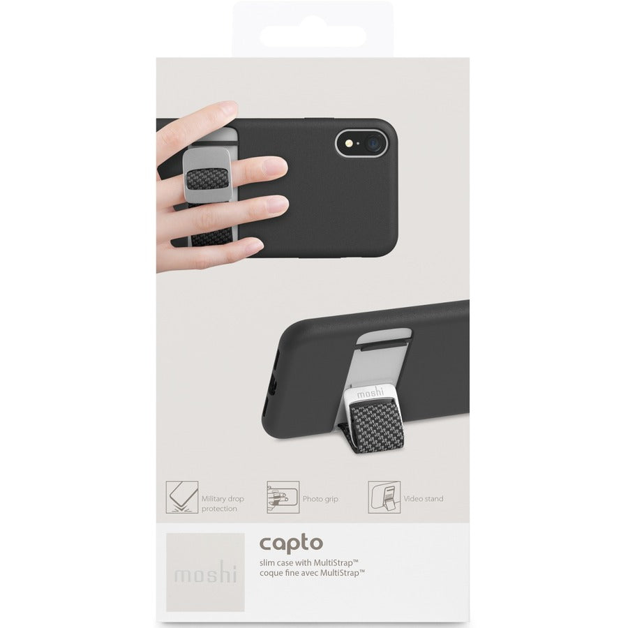Moshi Capto Slim Case with MultiStrap Mulberry Black for iPhone XR