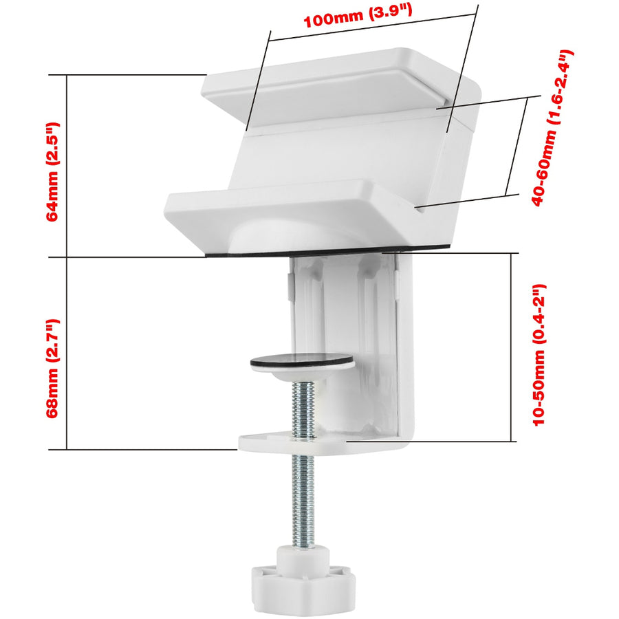 SIIG Powerstrip Clamp Holder with Adjustable Bracket - White, 3.94 in, CE-MT2S12-S1