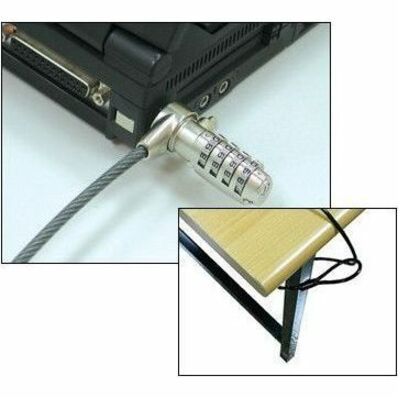 CSP CSP-625 Cable Lock, 1x 6' Cable with Combo Lock 1x Travel Strap, 4-digit, 6 ft