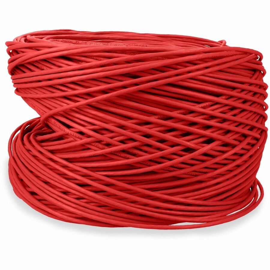 AddOn 1000ft Non-Terminated Red Cat5e UTP PVC Copper Patch Cable