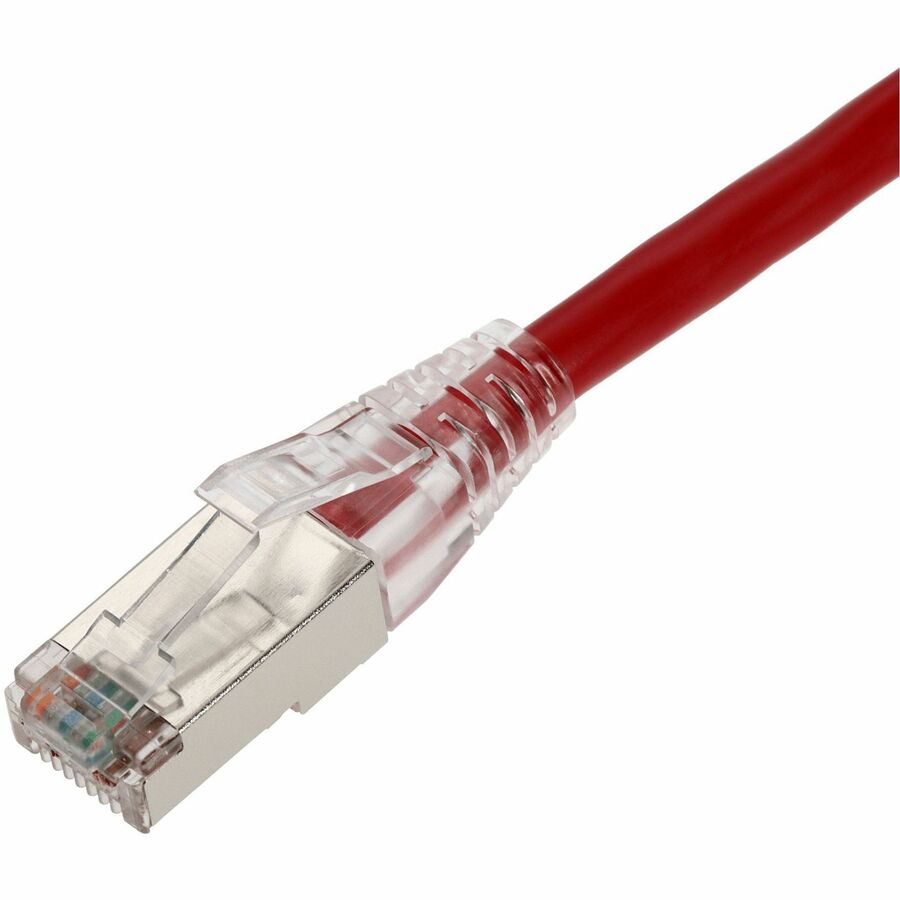 AddOn 1ft Red CAT 6 Shielded PVC Ethernet Cable Snagless Bubble Boot RJ-45 M/M
