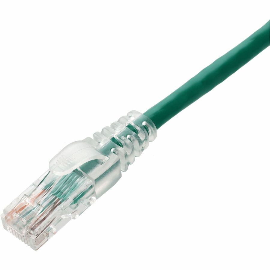 AddOn 10ft Green CAT 6A PVC Ethernet Cable Snagless Easy Clear Boot TAA RJ-45 M/M