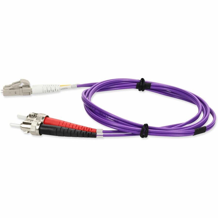 AddOn 1m LC (Male) to ST (Male) Purple OM4 Duplex Fiber OFNR (Riser-Rated) Patch Cable