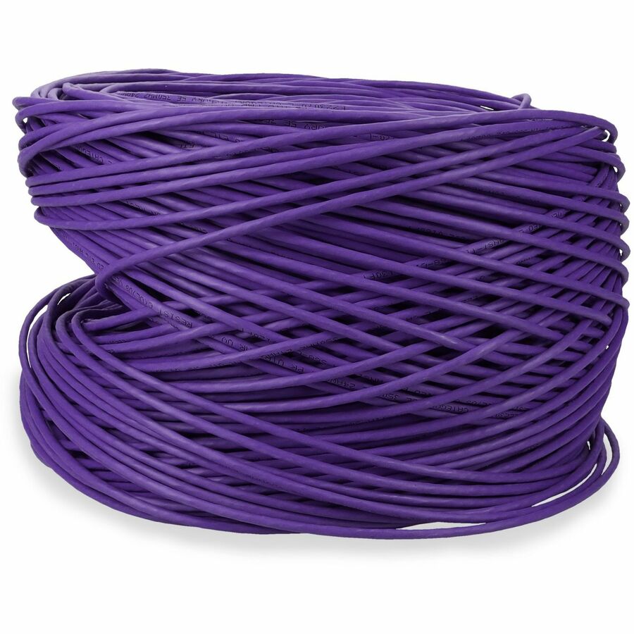 AddOn 1000ft non-terminated Purple Cat5E Straight UTP PVC Copper Patch Cable