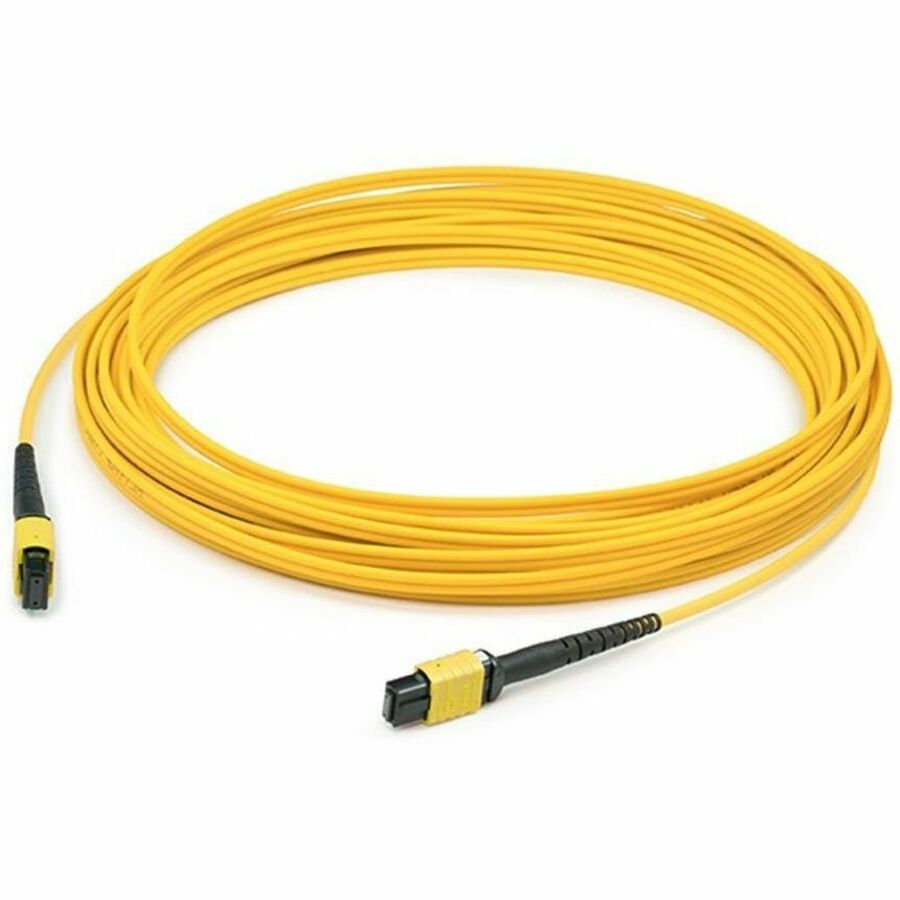 AddOn 10m MPO (Female) to MPO (Female) 12-Strand Yellow OS2 Straight Fiber LSZH-Rated Patch Cable