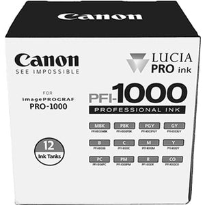 Canon LUCIA PRO PFI-1000 Original Inkjet Ink Cartridge - Cyan, Magenta, Yellow, Photo Cyan, Photo Magenta, Red, Blue, Matte Black, Photo Black, Gray, Photo Gray,