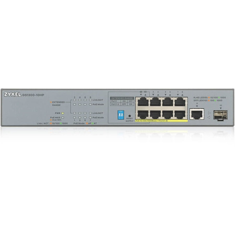 ZYXEL 8-port GbE Unmanaged PoE Switch with GbE Uplink