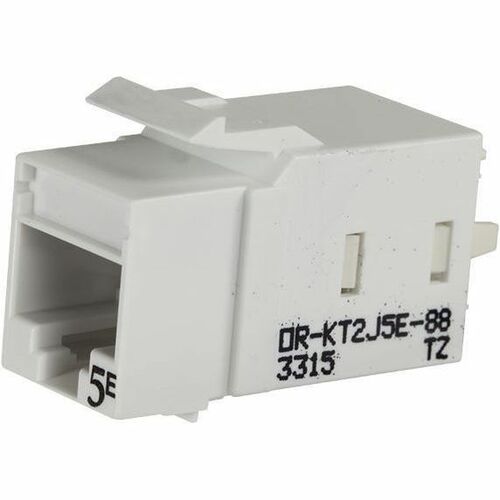 LEGRAND Ortronics Category 5e Keystone Jack, Lacing Cap Termination, Cloud White, 25 Pack, Female, KT2J5E25-88