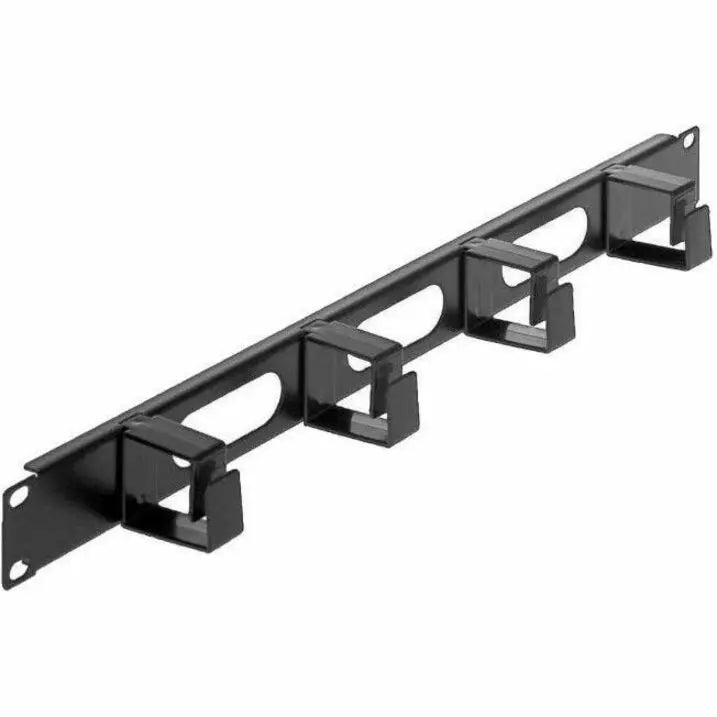 IC Intellinet 19" Cable Management Panel, 1U, 4 short plastic rings, Black
