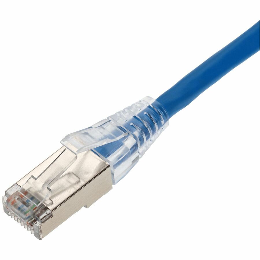 AddOn 8ft Blue CAT 6A Shielded PVC Ethernet Cable Snagless Bubble Boot RJ-45 M/M