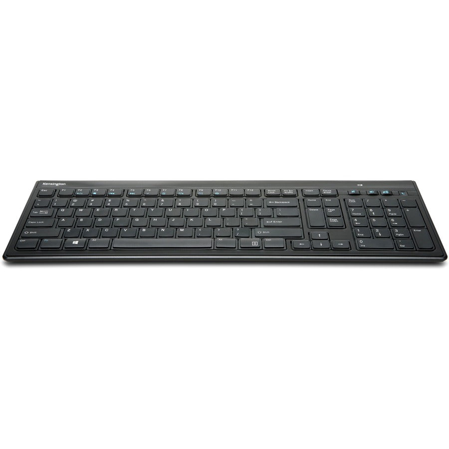 Kensington SlimType Wireless Keyboard, 0.66", Black, K72344US, RF, USB, 33 ft