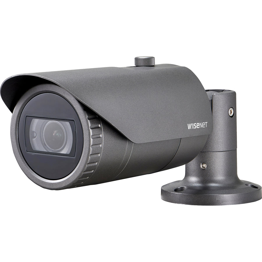 HANWHA Wisenet QNO-6082R 2 Megapixel Outdoor Full HD Network Camera - Color, Monochrome - Bullet - Dark Gray, 10 mm, White, IK10, Wired